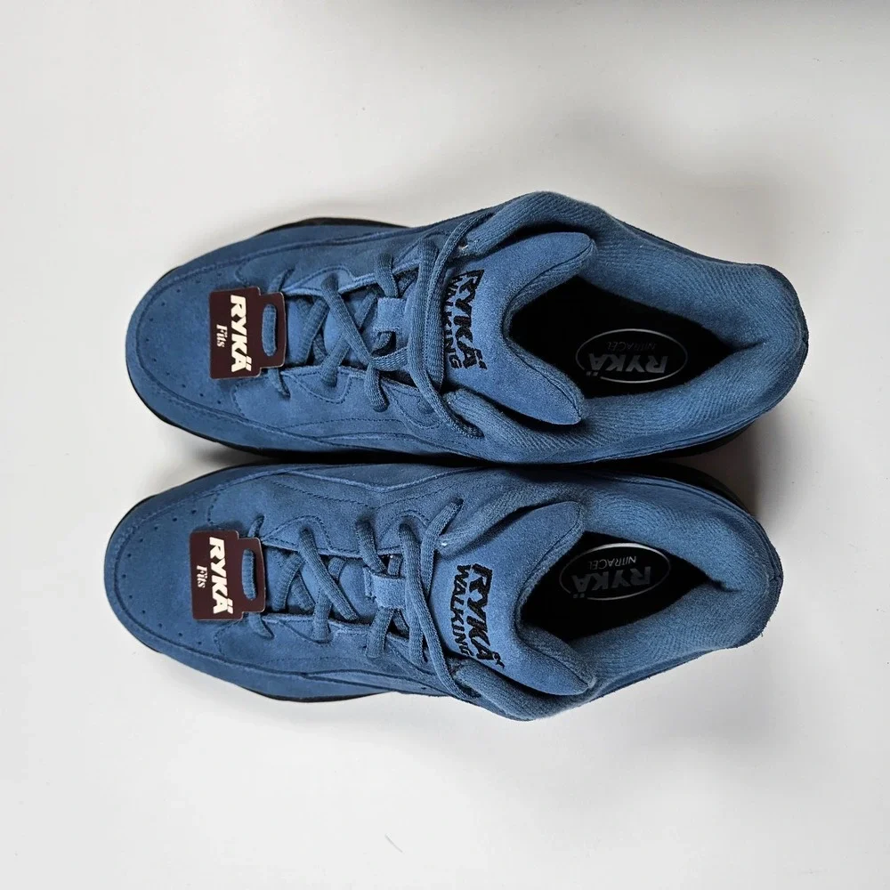 Ryka Walking Catalyst Suede Blue Lace‎ Up Hiking Sneakers Shoes Sz 7 M Nitracel